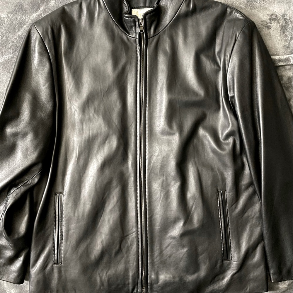 Genuine Italian Lambskin Leather Jacket. Made in Italy.